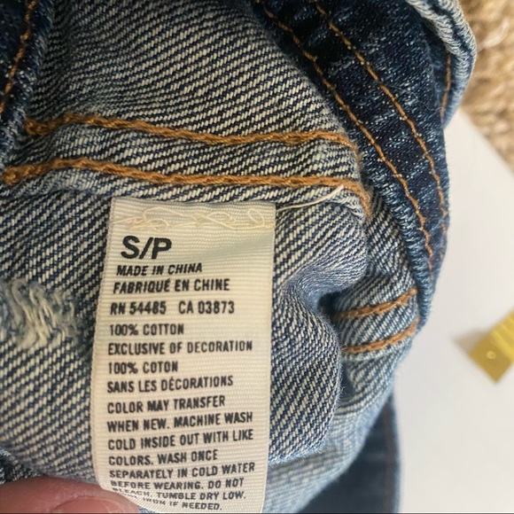 AMERICAN EAGLE Blue Denim Trucker Jean Jacket Small - Picture 11 of 14